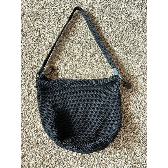 The Sak Handbags - The Sak Black Crocheted Purse Bag 12” x 14”